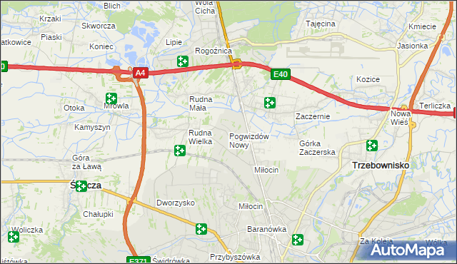 mapa Pogwizdów Nowy, Pogwizdów Nowy na mapie Targeo