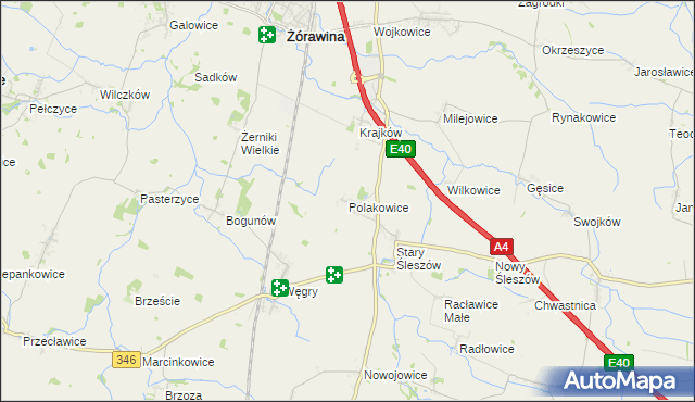 mapa Polakowice, Polakowice na mapie Targeo