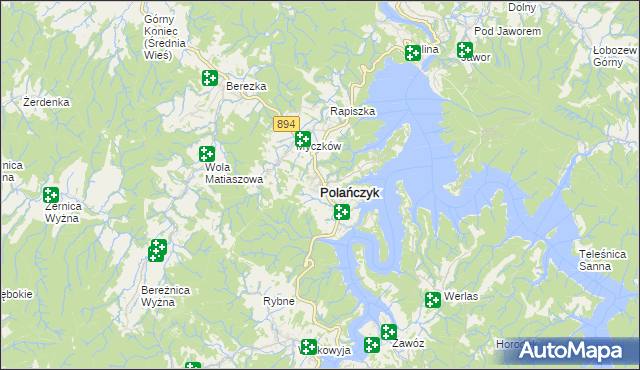 mapa Polańczyk, Polańczyk na mapie Targeo