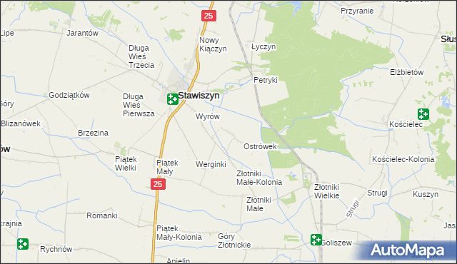 mapa Pólko gmina Stawiszyn, Pólko gmina Stawiszyn na mapie Targeo