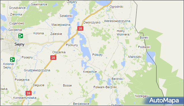 mapa Półkoty, Półkoty na mapie Targeo