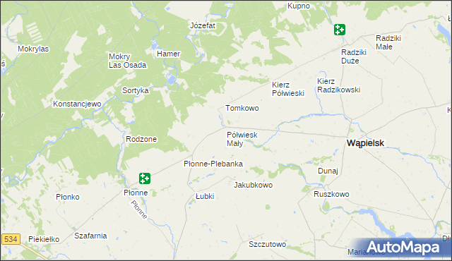 mapa Półwiesk Mały, Półwiesk Mały na mapie Targeo