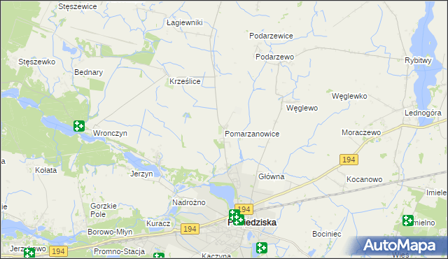 mapa Pomarzanowice, Pomarzanowice na mapie Targeo