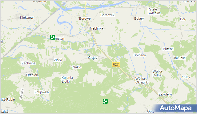 mapa Poniatowo gmina Małkinia Górna, Poniatowo gmina Małkinia Górna na mapie Targeo