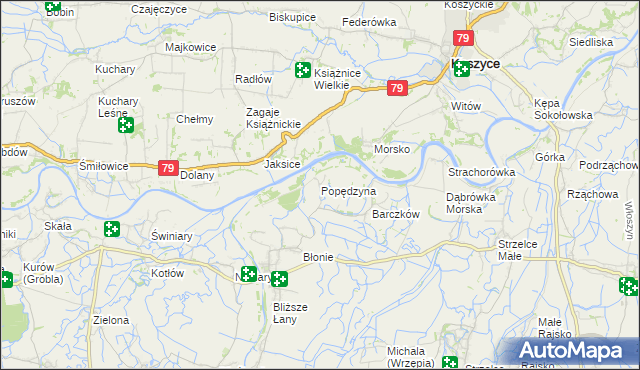 mapa Popędzyna, Popędzyna na mapie Targeo