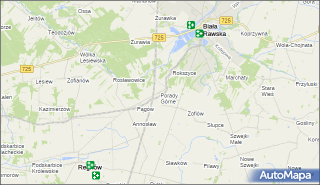 mapa Porady Górne, Porady Górne na mapie Targeo