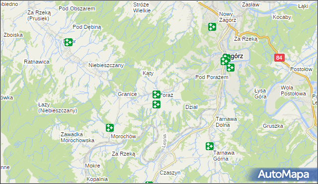 mapa Poraż, Poraż na mapie Targeo