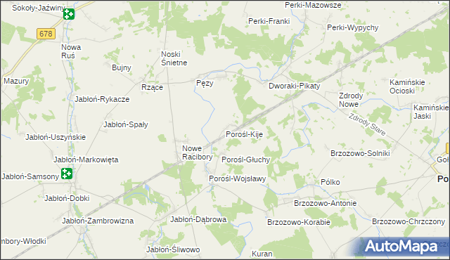 mapa Porośl-Kije, Porośl-Kije na mapie Targeo