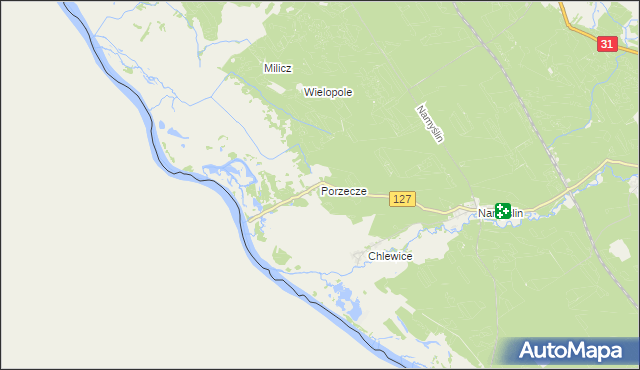 mapa Porzecze gmina Boleszkowice, Porzecze gmina Boleszkowice na mapie Targeo