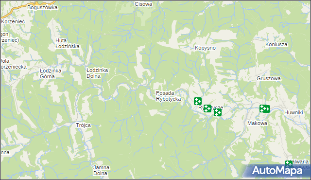 mapa Posada Rybotycka, Posada Rybotycka na mapie Targeo