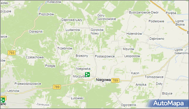 mapa Postaszowice, Postaszowice na mapie Targeo