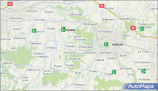 mapa Potakówka, Potakówka na mapie Targeo