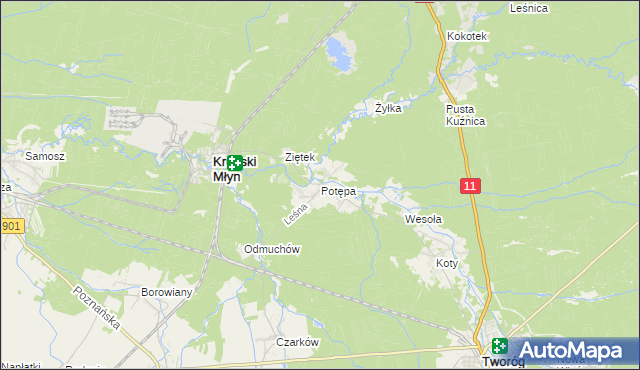 mapa Potępa, Potępa na mapie Targeo