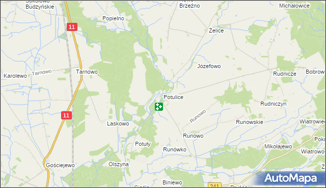 mapa Potulice gmina Wągrowiec, Potulice gmina Wągrowiec na mapie Targeo