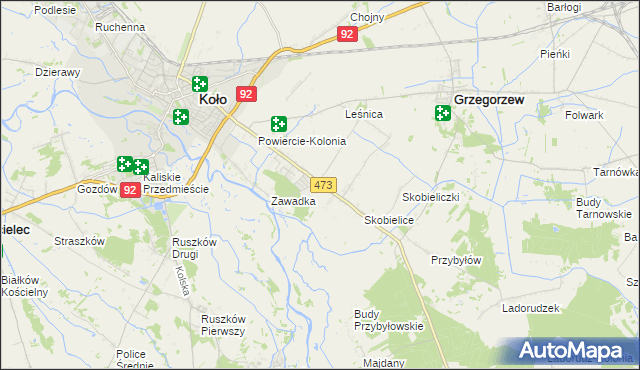 mapa Powiercie, Powiercie na mapie Targeo