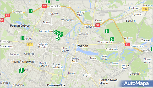 mapa Poznania, Poznań na mapie Targeo