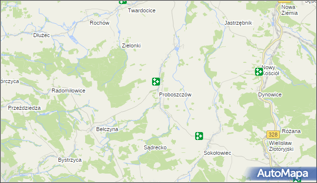 mapa Proboszczów, Proboszczów na mapie Targeo