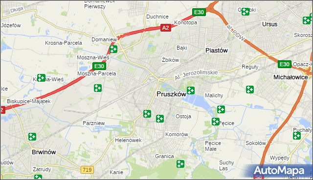 mapa Pruszków, Pruszków na mapie Targeo