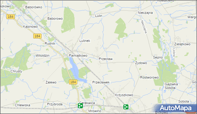 mapa Przecław gmina Szamotuły, Przecław gmina Szamotuły na mapie Targeo