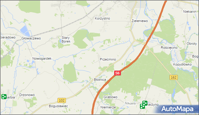 mapa Przećmino, Przećmino na mapie Targeo