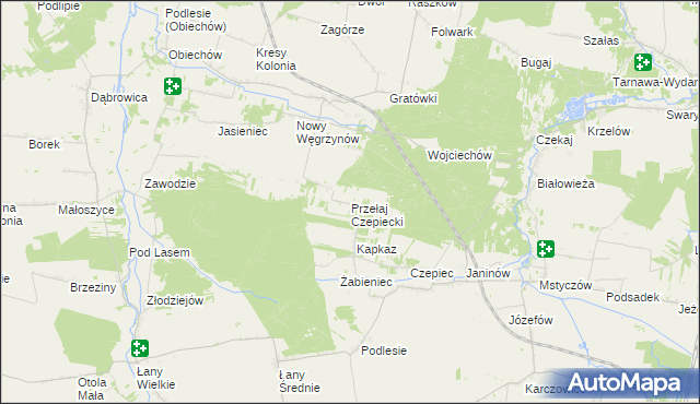 mapa Przełaj Czepiecki, Przełaj Czepiecki na mapie Targeo