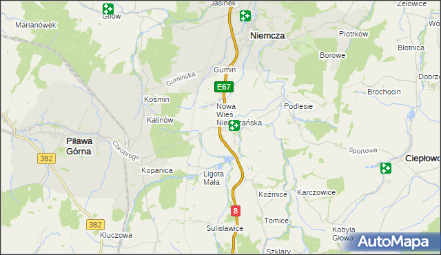 mapa Przerzeczyn-Zdrój, Przerzeczyn-Zdrój na mapie Targeo