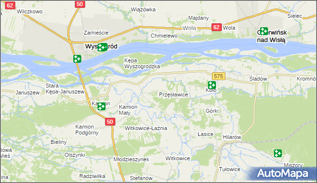 mapa Przęsławice gmina Brochów, Przęsławice gmina Brochów na mapie Targeo