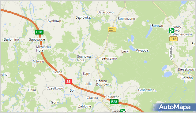 mapa Przetoczyno, Przetoczyno na mapie Targeo