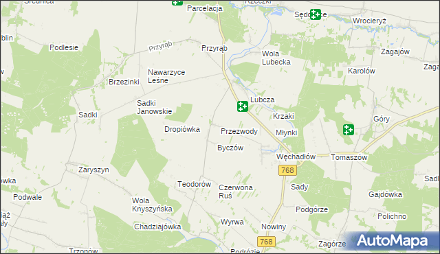 mapa Przezwody gmina Wodzisław, Przezwody gmina Wodzisław na mapie Targeo