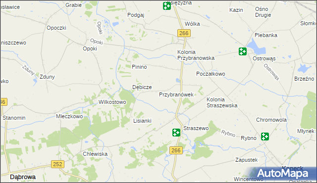 mapa Przybranówek, Przybranówek na mapie Targeo