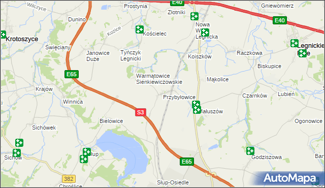 mapa Przybyłowice, Przybyłowice na mapie Targeo