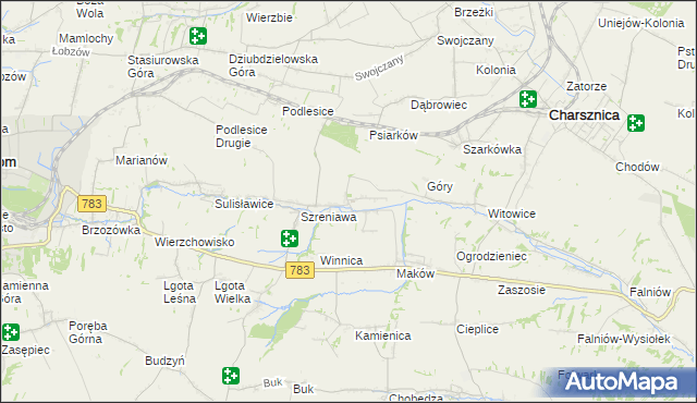 mapa Przybysławice gmina Gołcza, Przybysławice gmina Gołcza na mapie Targeo