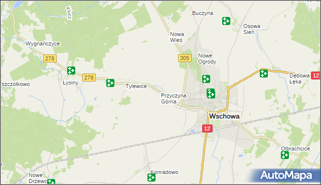 mapa Przyczyna Górna, Przyczyna Górna na mapie Targeo