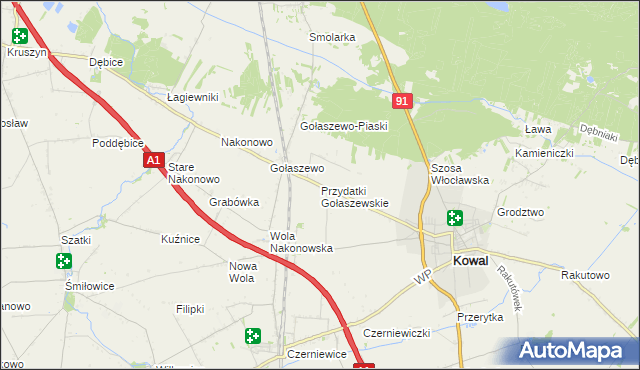 mapa Przydatki Gołaszewskie, Przydatki Gołaszewskie na mapie Targeo