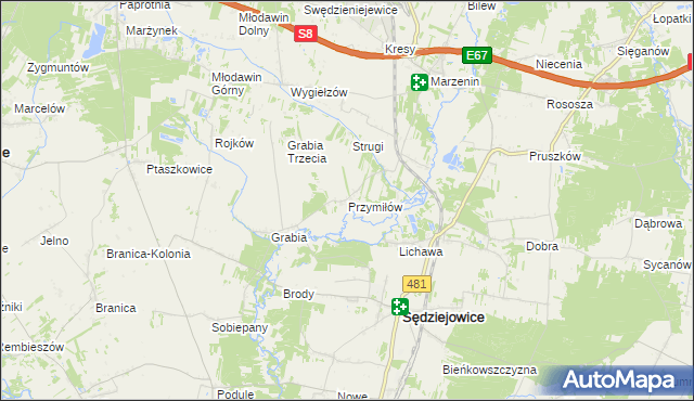 mapa Przymiłów, Przymiłów na mapie Targeo