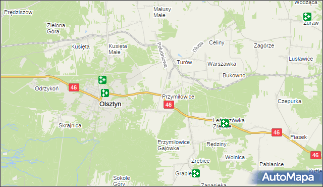 mapa Przymiłowice, Przymiłowice na mapie Targeo