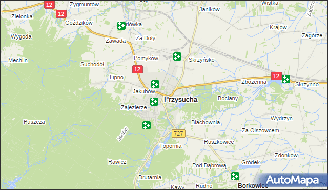 mapa Przysucha, Przysucha na mapie Targeo