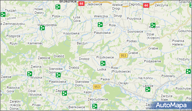 mapa Przytkowice, Przytkowice na mapie Targeo