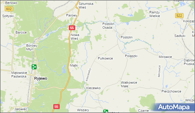 mapa Pułkowice, Pułkowice na mapie Targeo