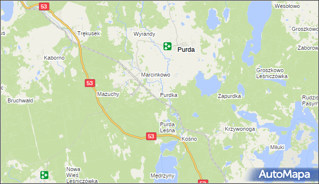 mapa Purdka, Purdka na mapie Targeo