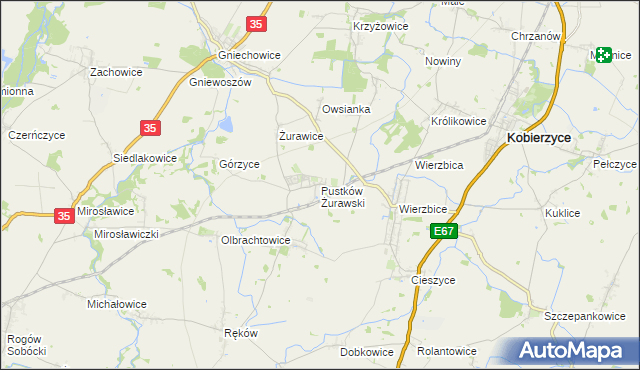 mapa Pustków Żurawski, Pustków Żurawski na mapie Targeo