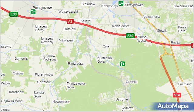 mapa Pustkowa Góra, Pustkowa Góra na mapie Targeo