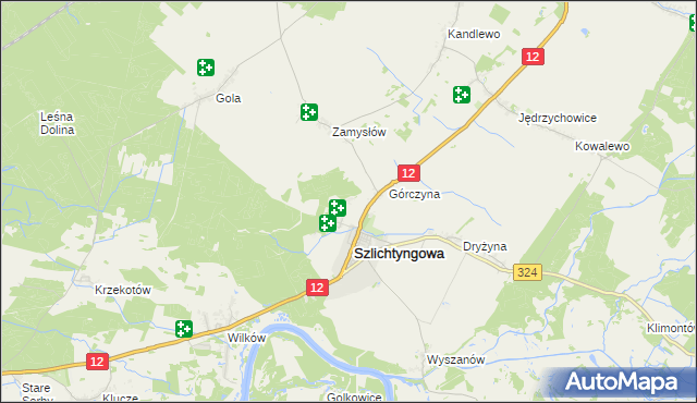 mapa Puszcza gmina Szlichtyngowa, Puszcza gmina Szlichtyngowa na mapie Targeo