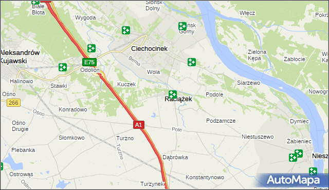 mapa Raciążek, Raciążek na mapie Targeo