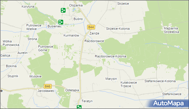 mapa Raciborowice-Kolonia, Raciborowice-Kolonia na mapie Targeo