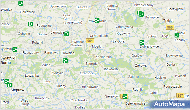 mapa Raciborsko, Raciborsko na mapie Targeo