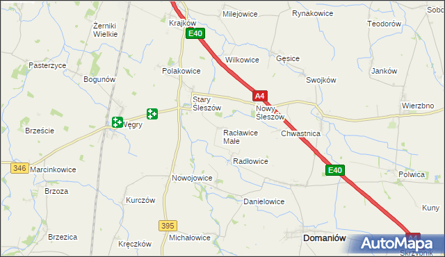 mapa Racławice Małe, Racławice Małe na mapie Targeo