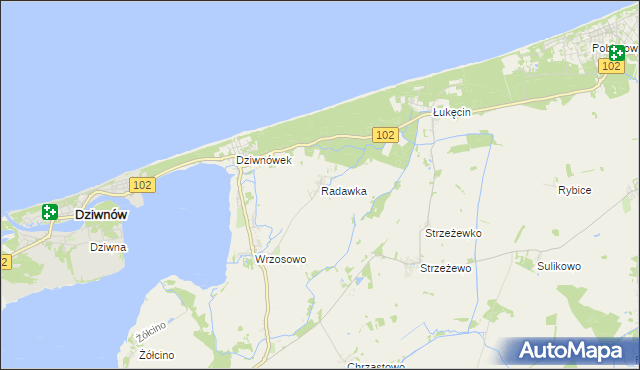 mapa Radawka, Radawka na mapie Targeo