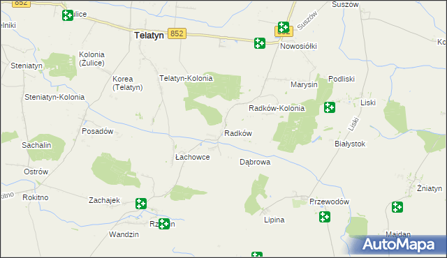 mapa Radków gmina Telatyn, Radków gmina Telatyn na mapie Targeo