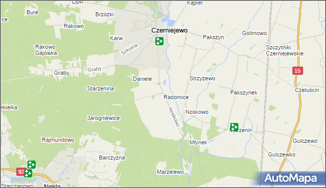 mapa Radomice gmina Września, Radomice gmina Września na mapie Targeo